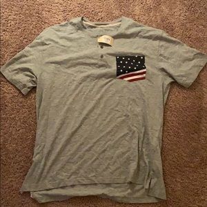 Brand new Redhead American flag Henley shirt